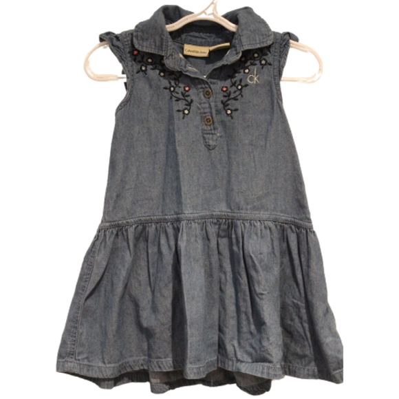 2/$20 🏷 Calvin Klein Denim Tank Dress Size 3 - Picture 1 of 2